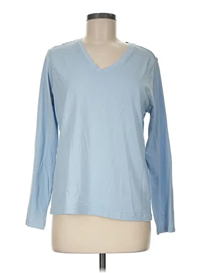 Pre-owned Lands' End Long Sleeve T-shirt In Blue