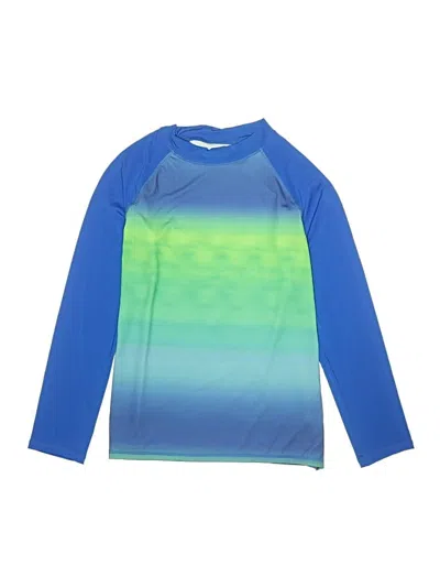Pre-owned Lands' End Kids'  Long Sleeve T-shirt In Blue