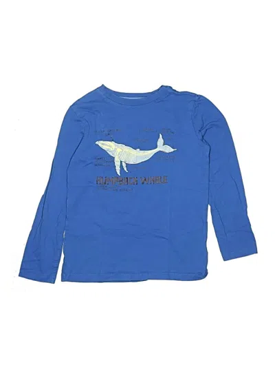 Pre-owned Lands' End Kids'  Long Sleeve T-shirt In Blue