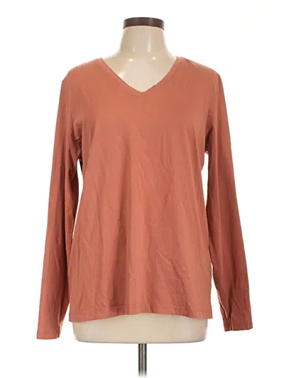 Pre-owned Lands' End Long Sleeve T-shirt In Brown