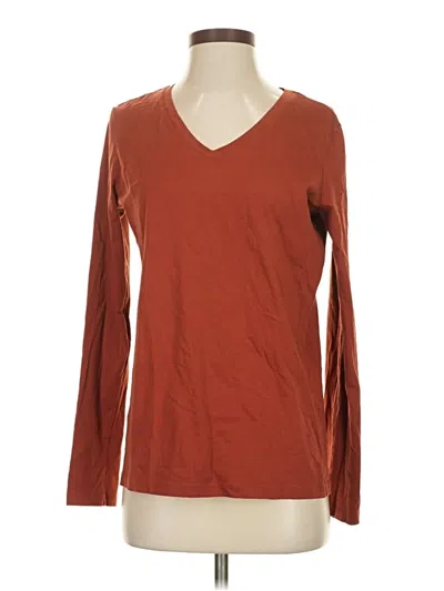 Pre-owned Lands' End Long Sleeve T-shirt In Brown