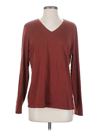 Pre-owned Lands' End Long Sleeve T-shirt In Burgundy