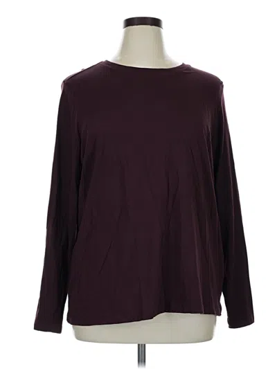 Pre-owned Lands' End Long Sleeve T-shirt In Burgundy