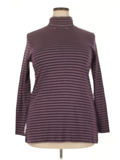 Pre-owned Lands' End Long Sleeve T-shirt In Burgundy