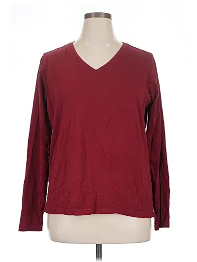 Pre-owned Lands' End Long Sleeve T-shirt In Burgundy