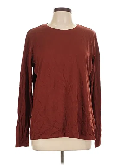 Pre-owned Lands' End Long Sleeve T-shirt In Burgundy
