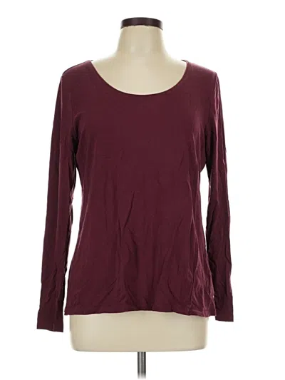 Pre-owned Lands' End Long Sleeve T-shirt In Burgundy