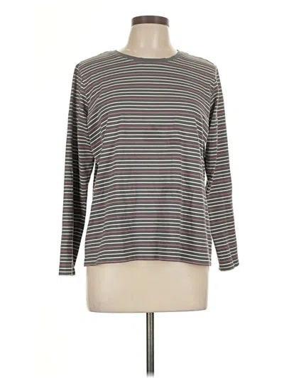 Pre-owned Lands' End Long Sleeve T-shirt In Gray