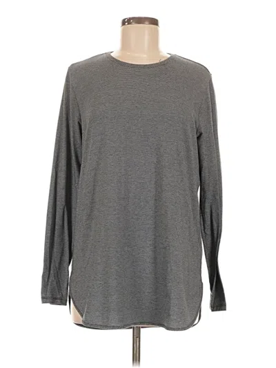 Pre-owned Lands' End Long Sleeve T-shirt In Gray
