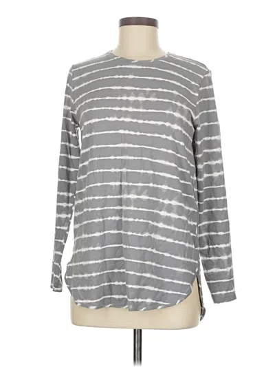 Pre-owned Lands' End Long Sleeve T-shirt In Gray