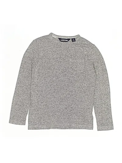 Pre-owned Lands' End Kids'  Long Sleeve T-shirt In Gray
