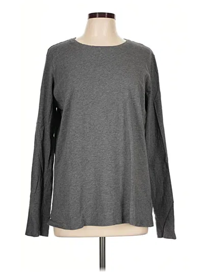 Pre-owned Lands' End Long Sleeve T-shirt In Gray