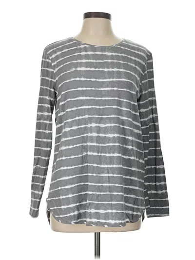 Pre-owned Lands' End Long Sleeve T-shirt In Gray