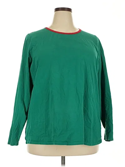 Pre-owned Lands' End Long Sleeve T-shirt In Green