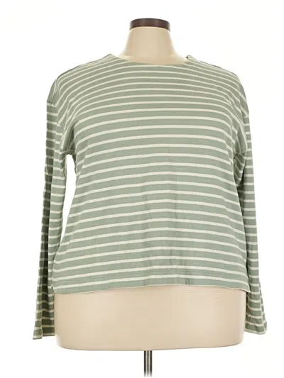 Pre-owned Lands' End Long Sleeve T-shirt In Green
