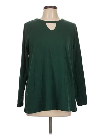 Pre-owned Lands' End Long Sleeve T-shirt In Green