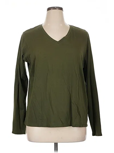 Pre-owned Lands' End Long Sleeve T-shirt In Green