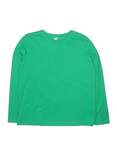 Pre-owned Lands' End Kids'  Long Sleeve T-shirt In Green