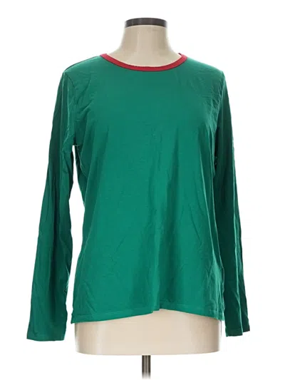 Pre-owned Lands' End Long Sleeve T-shirt In Green