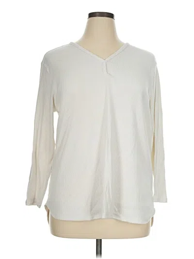 Pre-owned Lands' End Long Sleeve T-shirt In Ivory