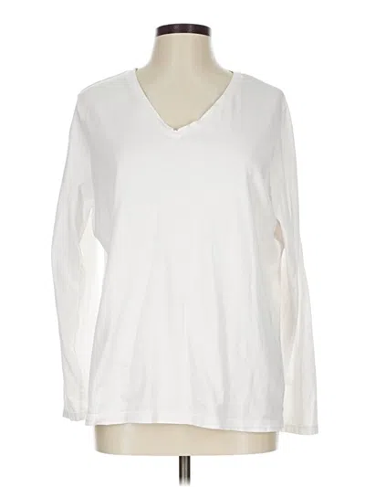 Pre-owned Lands' End Long Sleeve T-shirt In Ivory
