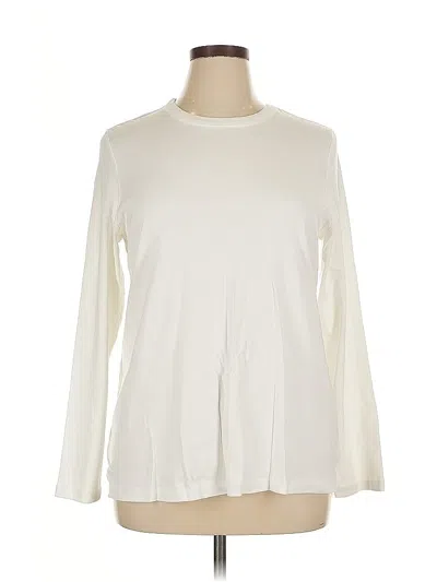 Pre-owned Lands' End Long Sleeve T-shirt In Ivory