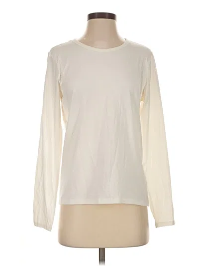 Pre-owned Lands' End Long Sleeve T-shirt In Ivory