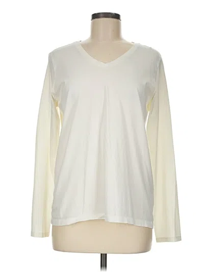 Pre-owned Lands' End Long Sleeve T-shirt In Ivory