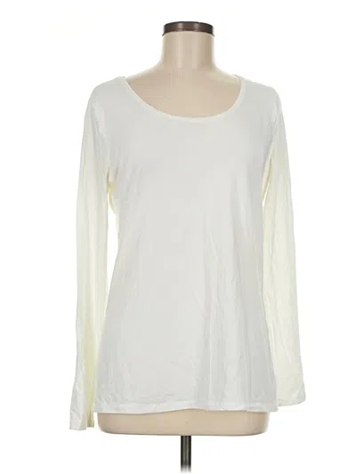 Pre-owned Lands' End Long Sleeve T-shirt In Ivory