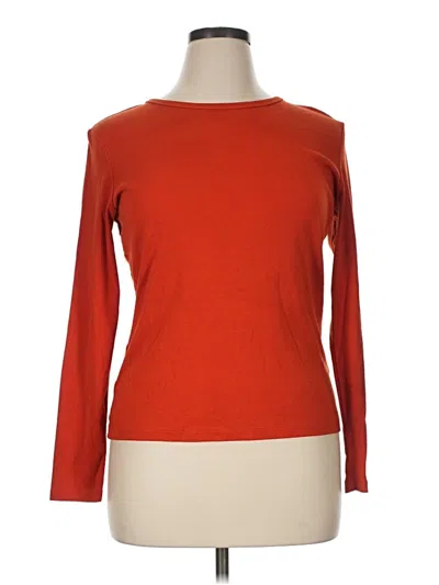 Pre-owned Lands' End Long Sleeve T-shirt In Orange
