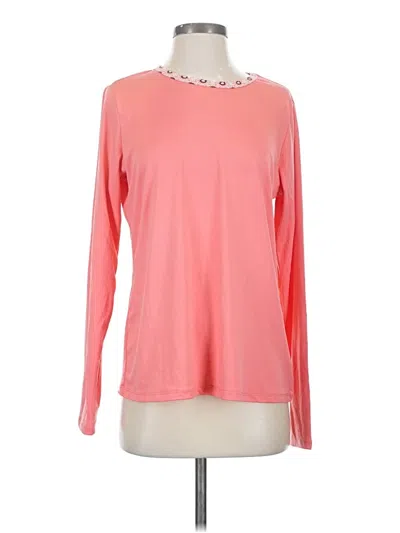 Pre-owned Lands' End Long Sleeve T-shirt In Pink