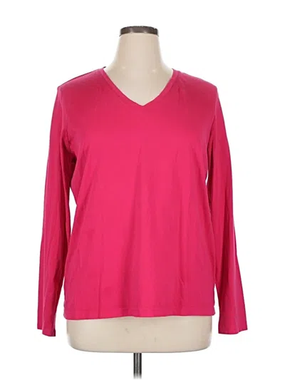 Pre-owned Lands' End Long Sleeve T-shirt In Pink