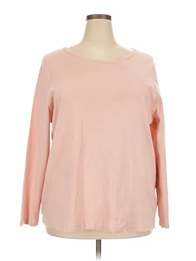 Pre-owned Lands' End Long Sleeve T-shirt In Pink