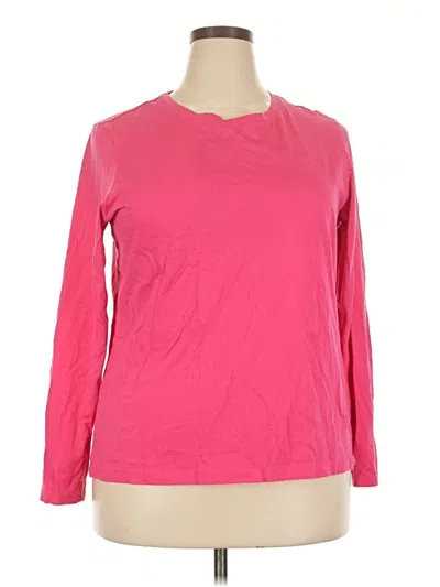 Pre-owned Lands' End Long Sleeve T-shirt In Pink