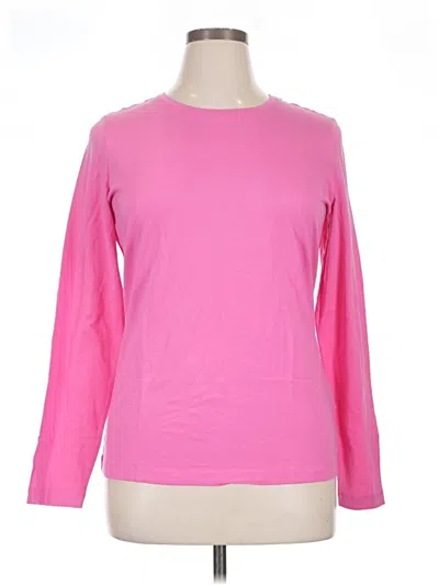 Pre-owned Lands' End Long Sleeve T-shirt In Pink