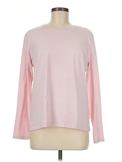 Pre-owned Lands' End Long Sleeve T-shirt In Pink