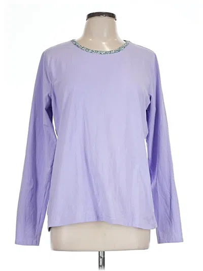 Pre-owned Lands' End Long Sleeve T-shirt In Purple