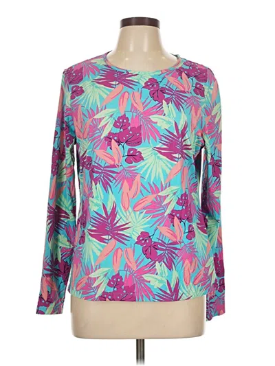 Pre-owned Lands' End Long Sleeve T-shirt In Purple