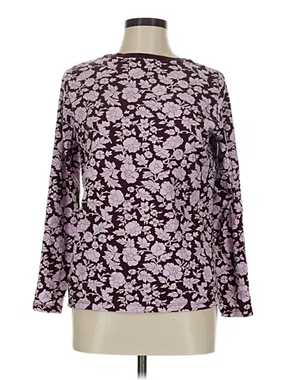 Pre-owned Lands' End Long Sleeve T-shirt In Purple