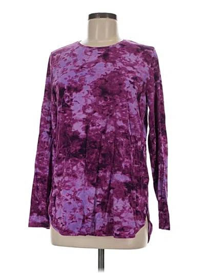 Pre-owned Lands' End Long Sleeve T-shirt In Purple