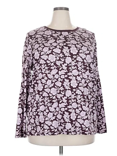 Pre-owned Lands' End Long Sleeve T-shirt In Purple