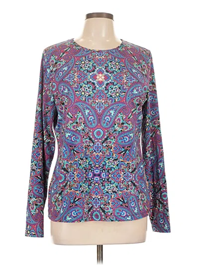 Pre-owned Lands' End Long Sleeve T-shirt In Purple