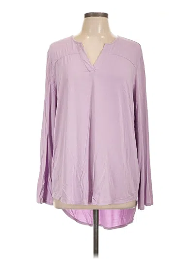 Pre-owned Lands' End Long Sleeve T-shirt In Purple