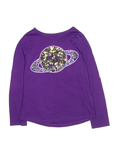 Pre-owned Lands' End Kids'  Long Sleeve T-shirt In Purple