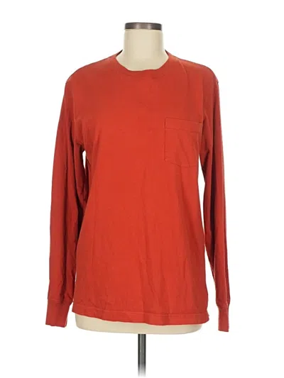 Pre-owned Lands' End Long Sleeve T-shirt In Red