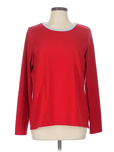 Pre-owned Lands' End Long Sleeve T-shirt In Red