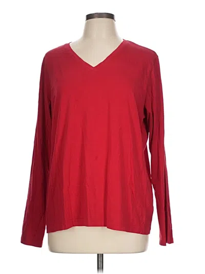 Pre-owned Lands' End Long Sleeve T-shirt In Red