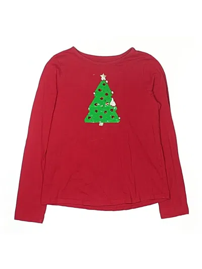 Pre-owned Lands' End Kids'  Long Sleeve T-shirt In Red