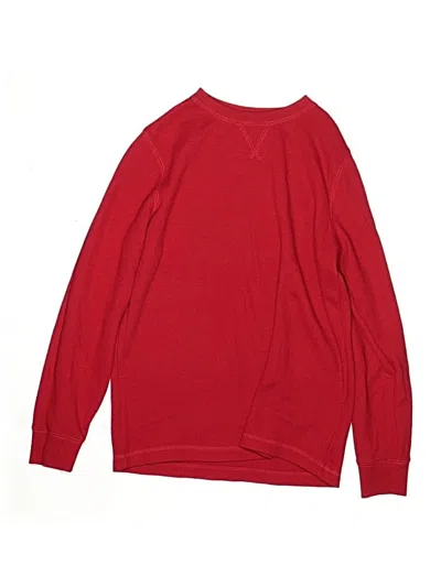 Pre-owned Lands' End Kids'  Long Sleeve T-shirt In Red