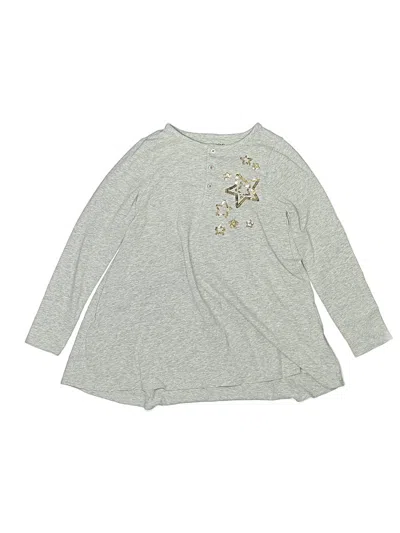 Pre-owned Lands' End Kids'  Long Sleeve T-shirt In Silver